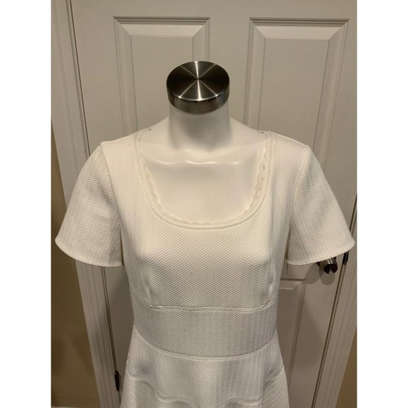 Rebecca Taylor White Textured Fit & Flare Short Sleeve Dress, Size 10 (US) NWT! - Picture 2 of 7